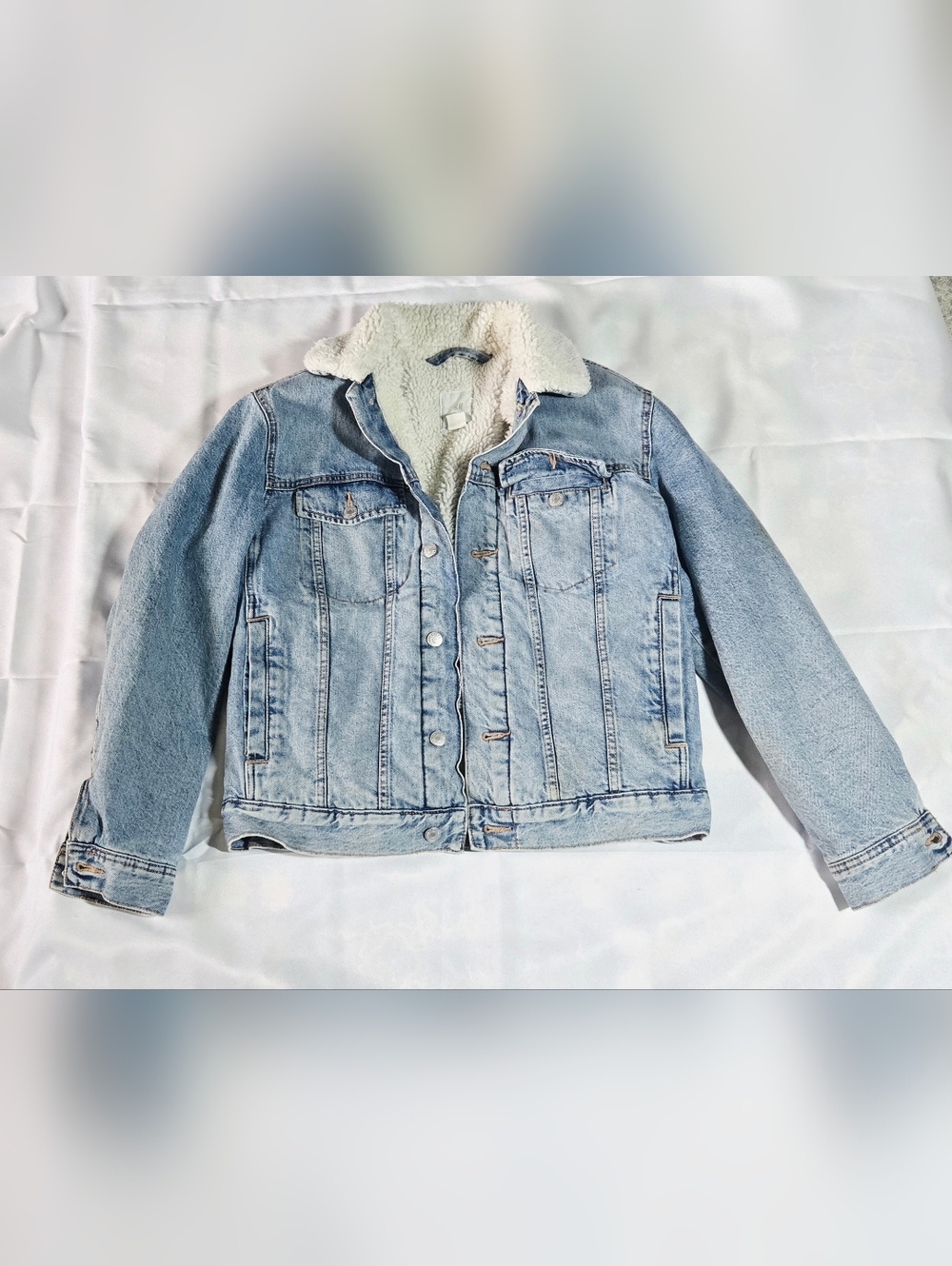 H&M Demin Sherpa-Lined Jacket